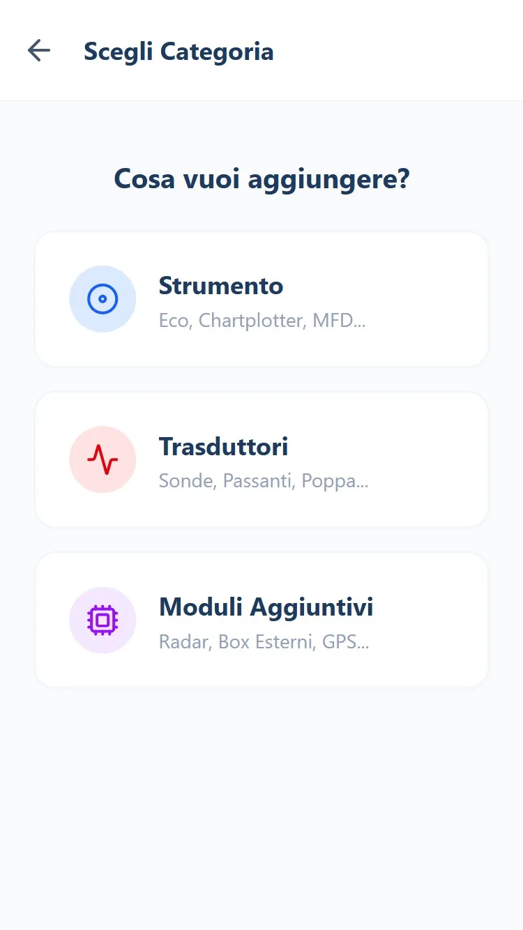 Scegli categoria — strumenti, trasduttori, moduli aggiuntivi